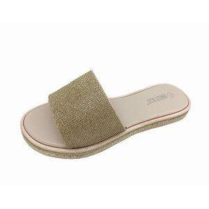 Ashley Blue Gold Beige-ish glittery Sandals
